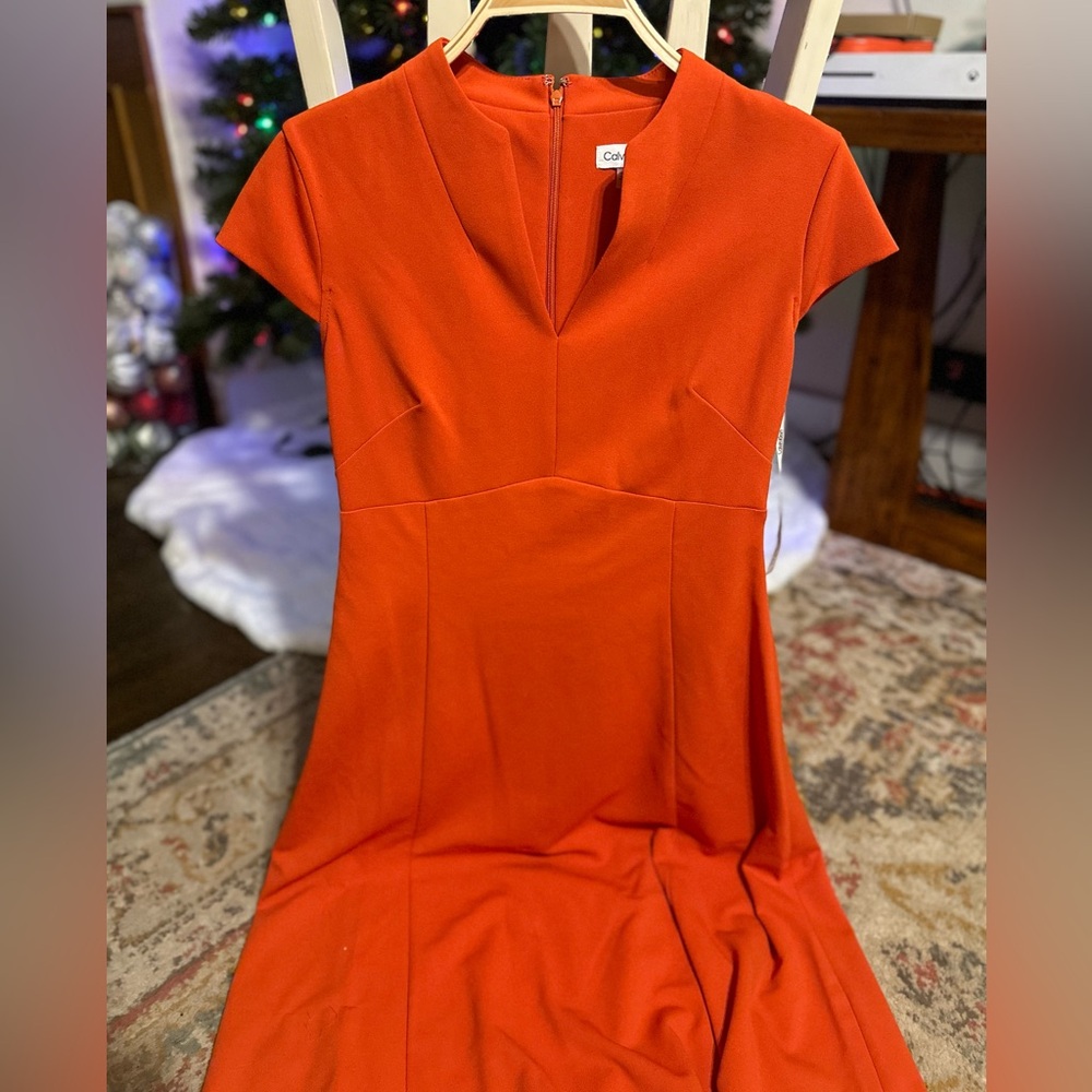 Women’s Calvin Klein Short Sleeve V-neck Dress